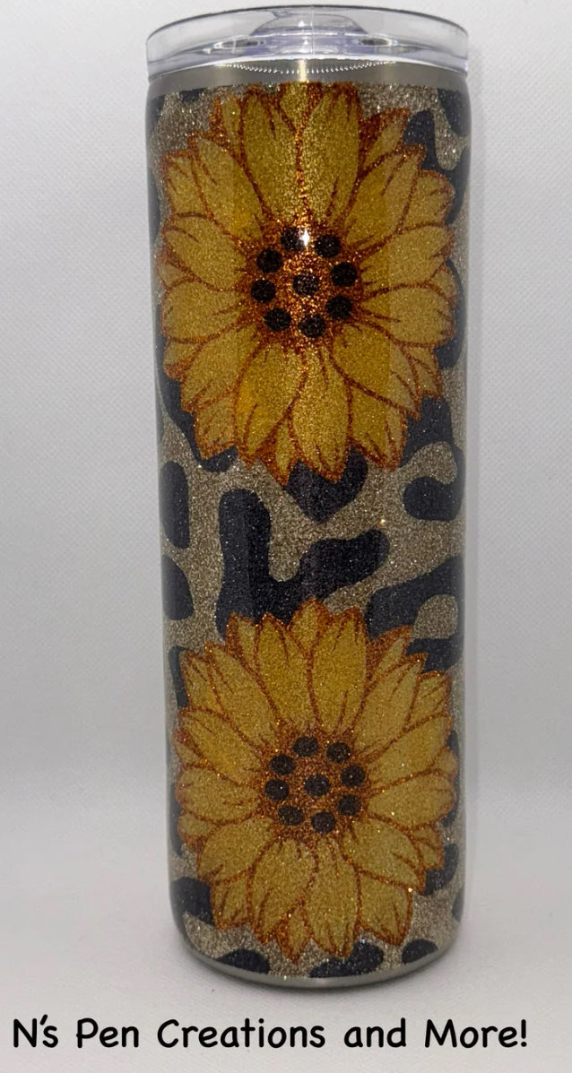 Seamless Sunflower Cheetah Template