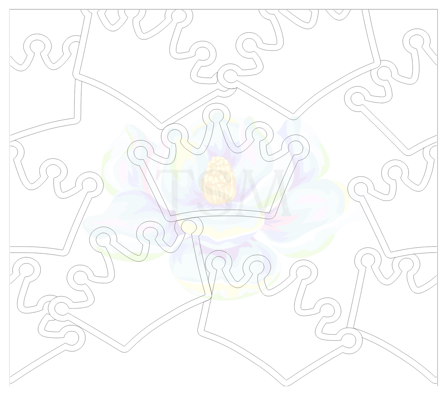 Princess Crown Precut Template