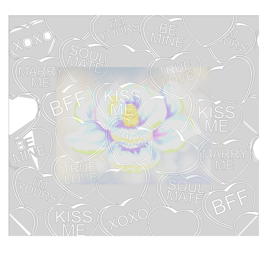 Conversation Hearts Precut template