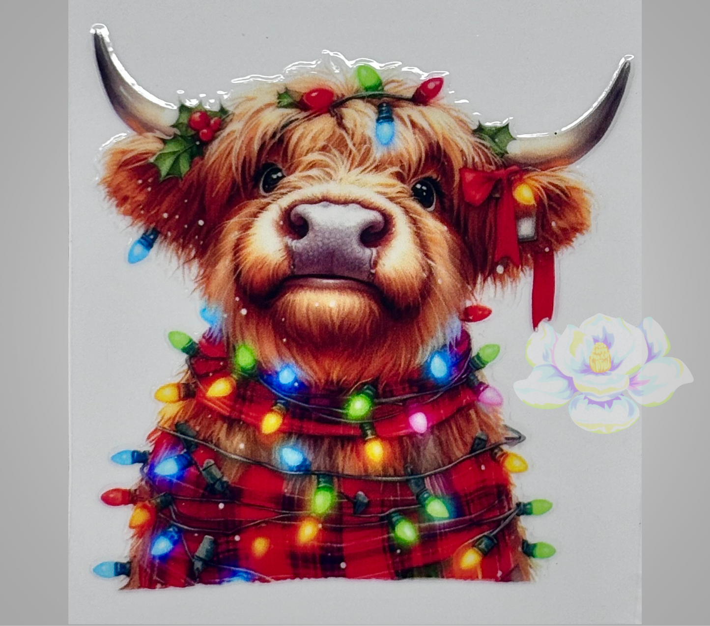 Highland Cow Christmas UVDTF 12