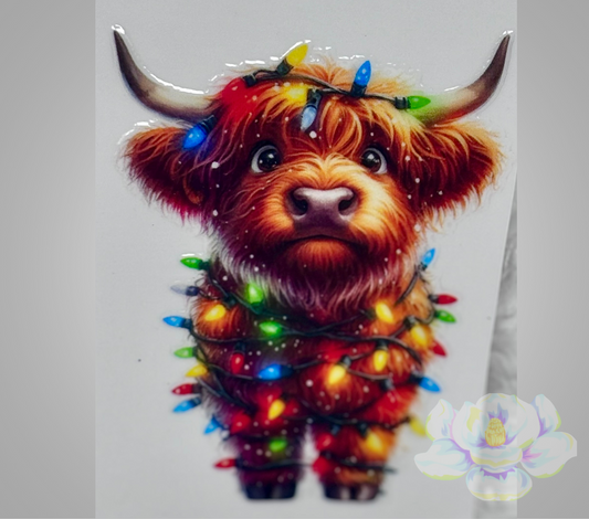 Highland Cow Christmas UVDTF 13