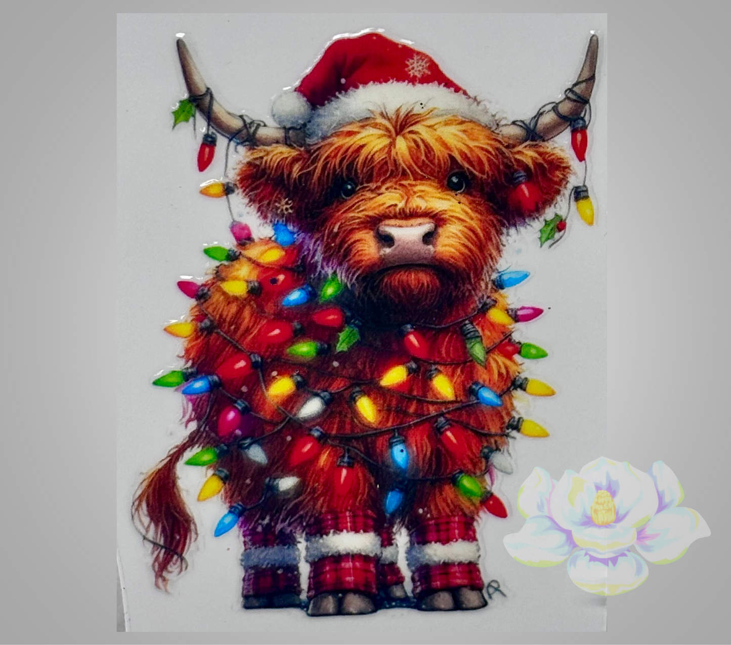 Highland Cow Christmas UVDTF 2