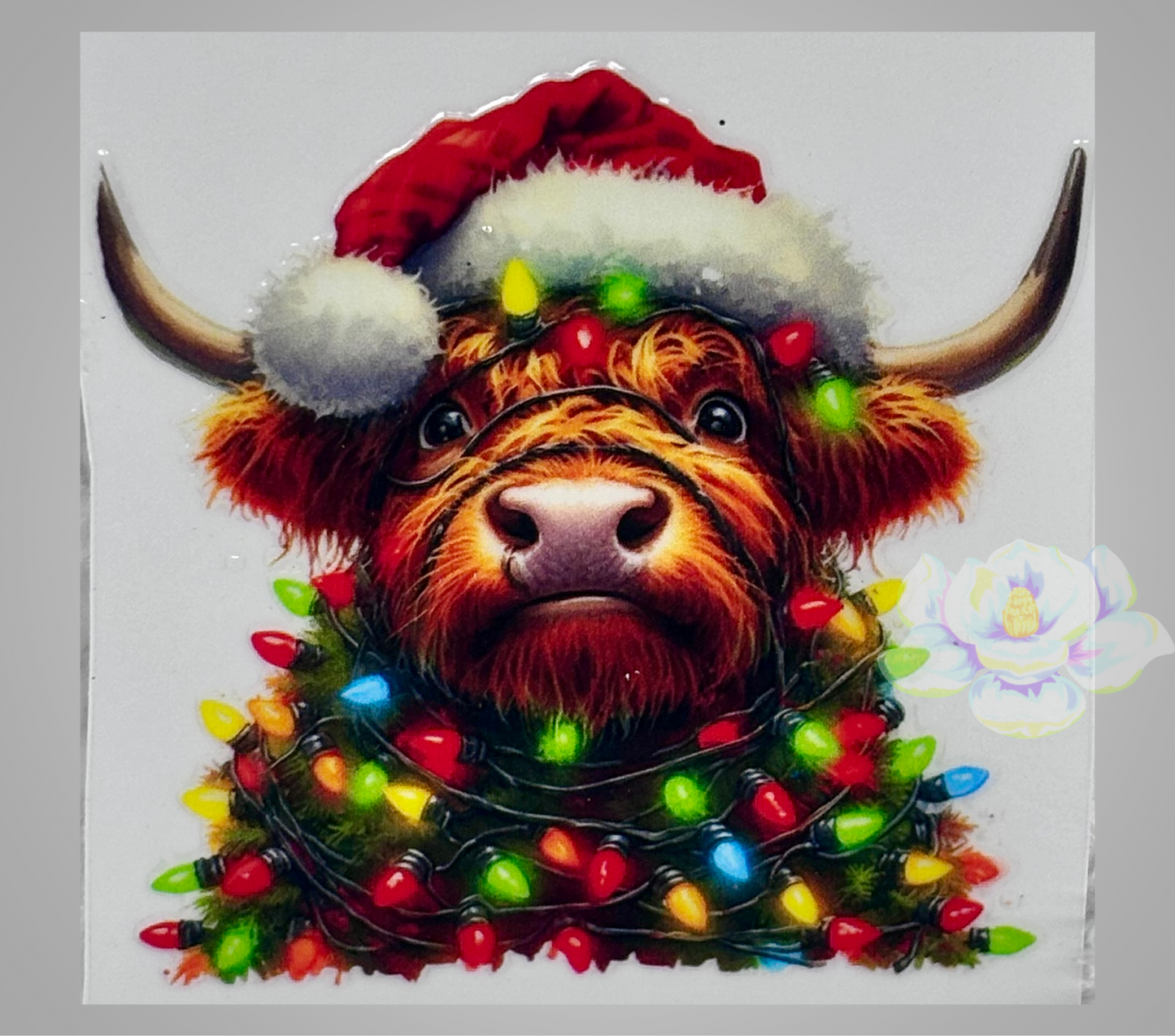 Highland Cow Christmas UVDTF 3