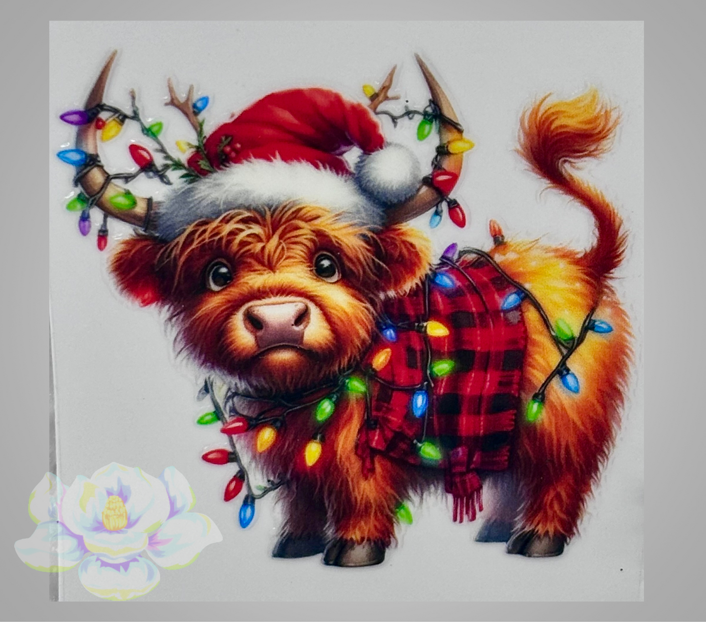 Highland Cow Christmas UVDTF 4