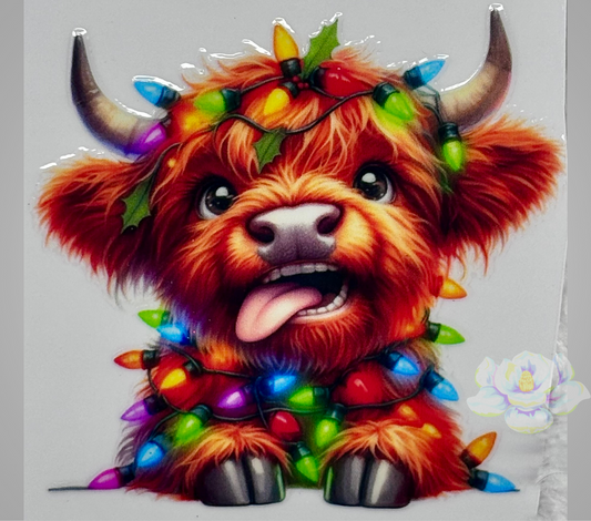 Highland Cow Christmas UVDTF 7