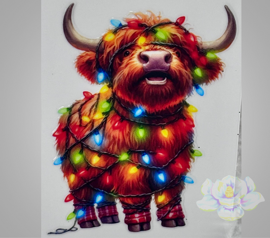 Highland Cow Christmas UVDTF 8