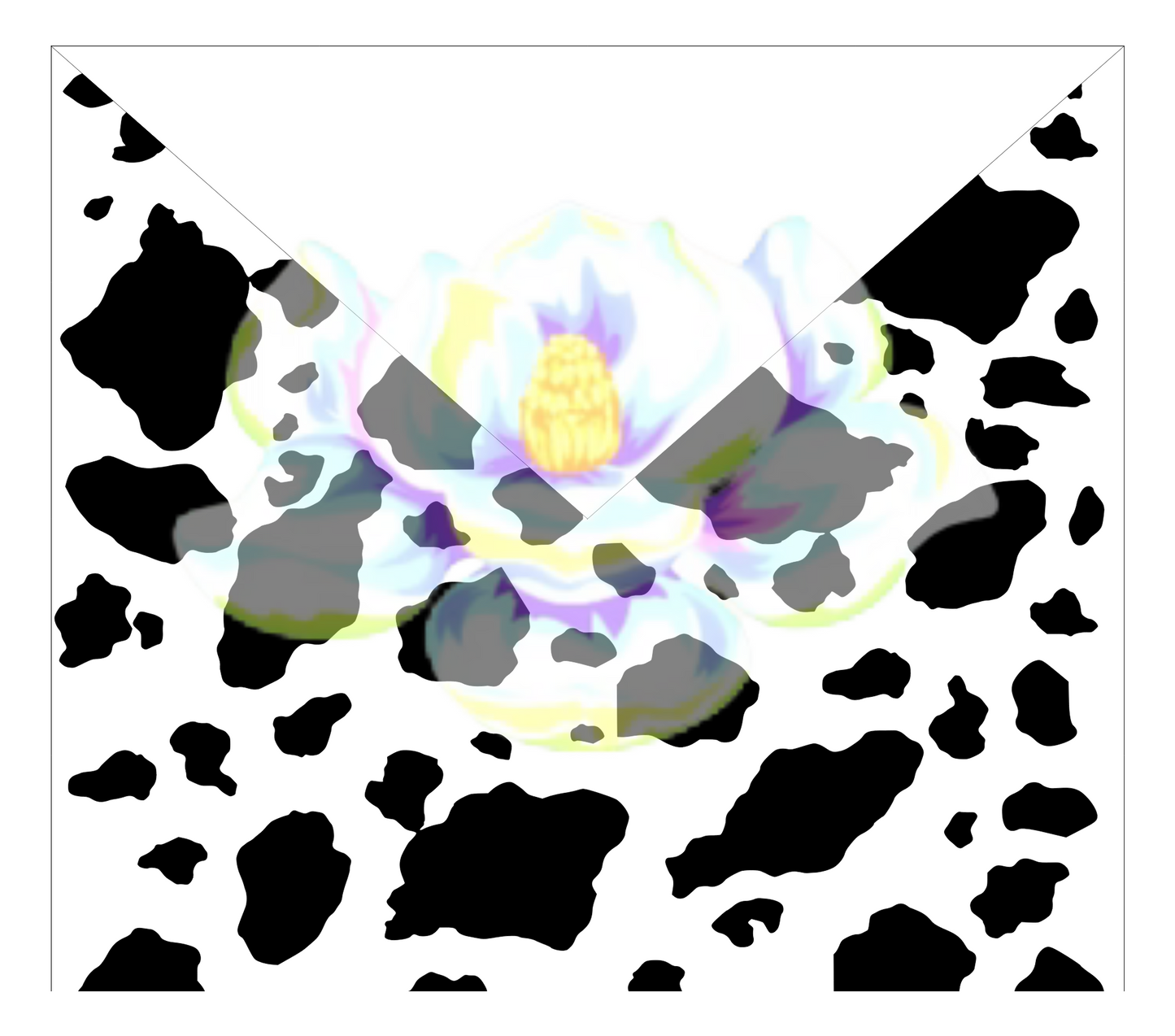 Cow Print V Split Precut Template