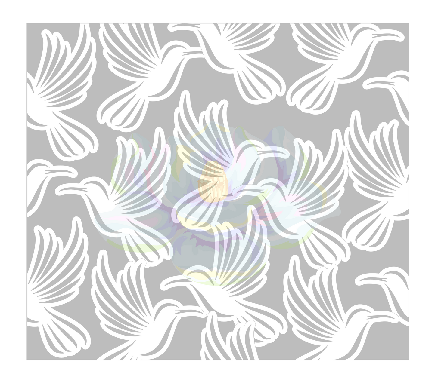 Seamless Humming birds precut template