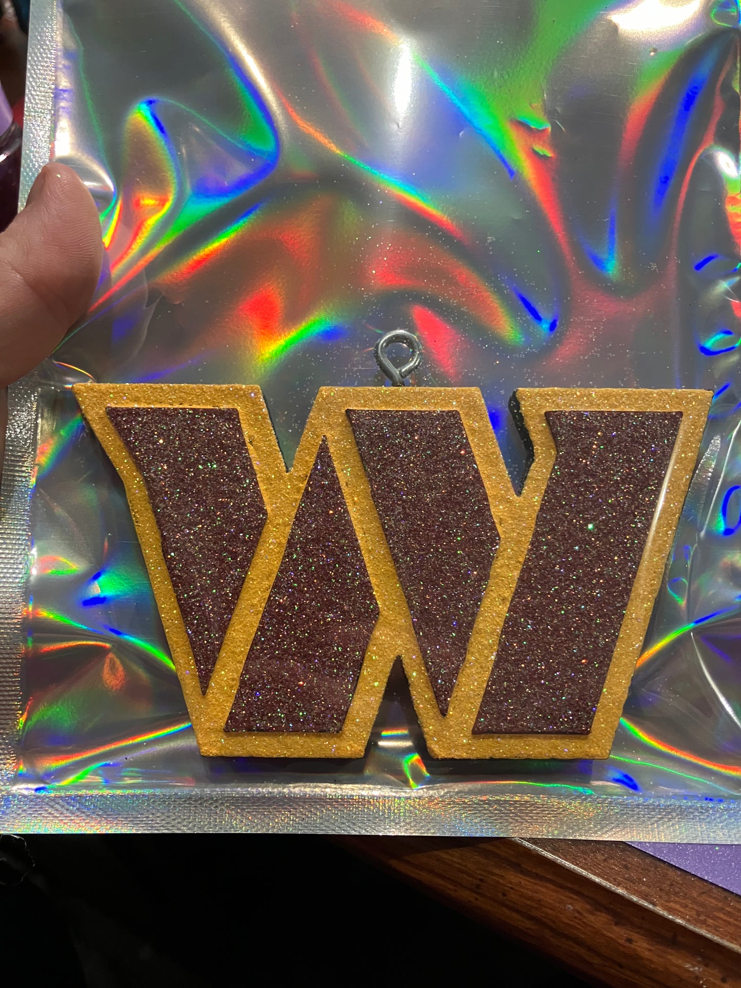 Commanders freshie with glitter