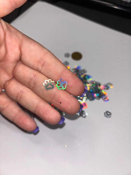 Paw Prints Shaped Glitter