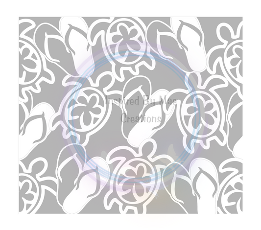 Turtles and flipflops Pre Cut Template