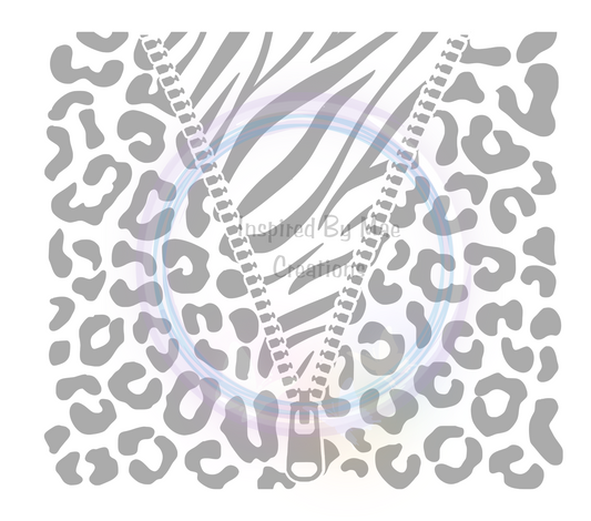 Cheetah to zebra zipper precut template