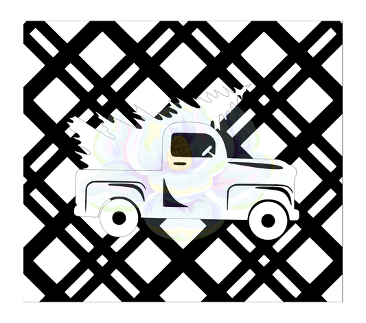 Seamless Red Truck precut template