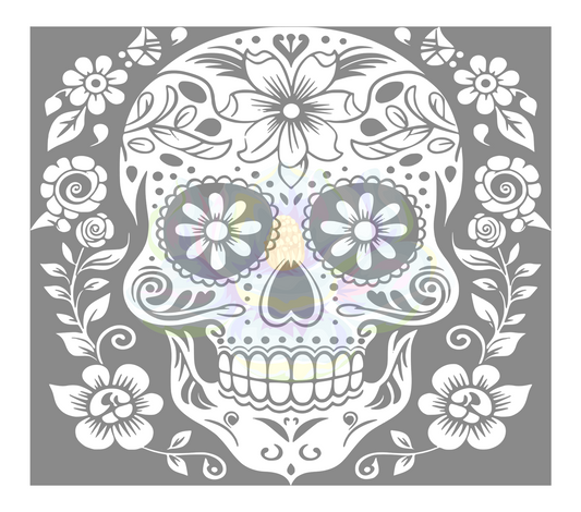 Seamless Full sugar skull precut template