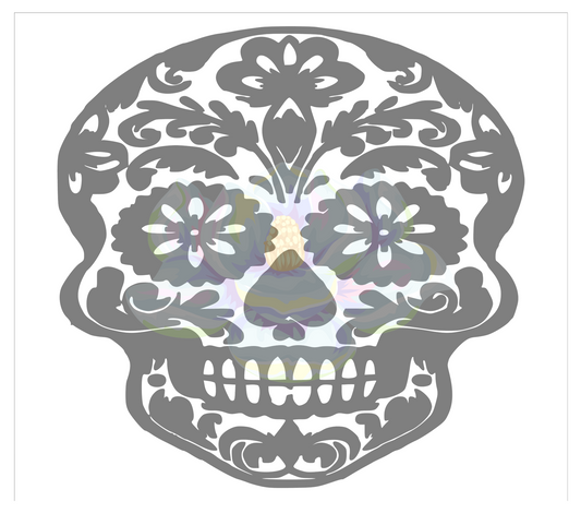 Seamless sugar skull 2 precut template