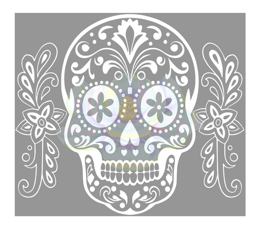 Seamless sugar skull 3 precut template